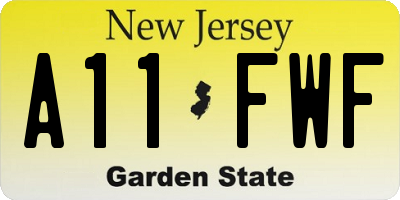 NJ license plate A11FWF