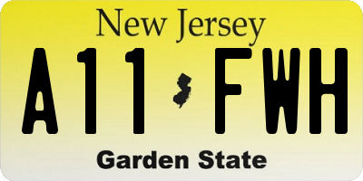 NJ license plate A11FWH