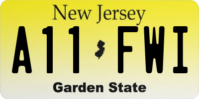 NJ license plate A11FWI