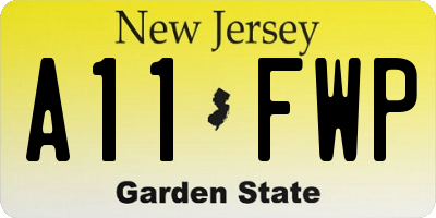 NJ license plate A11FWP