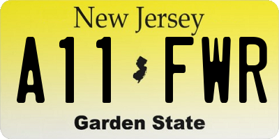 NJ license plate A11FWR
