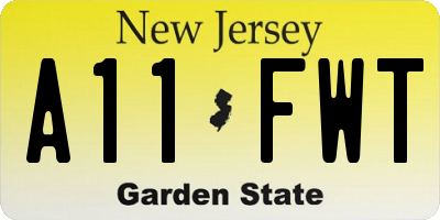 NJ license plate A11FWT