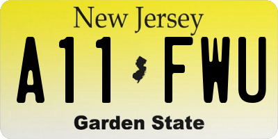 NJ license plate A11FWU