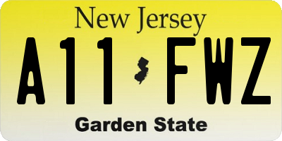NJ license plate A11FWZ