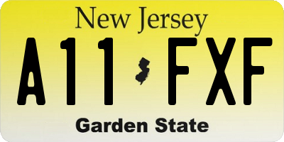 NJ license plate A11FXF