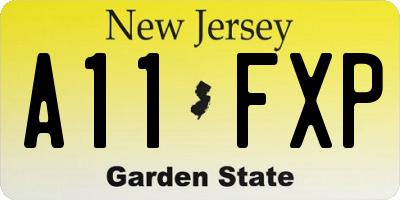 NJ license plate A11FXP