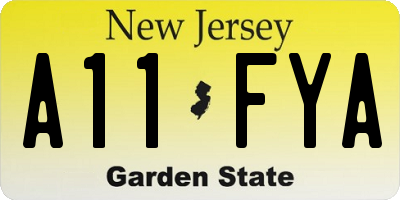 NJ license plate A11FYA