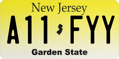 NJ license plate A11FYY