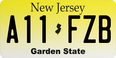 NJ license plate A11FZB