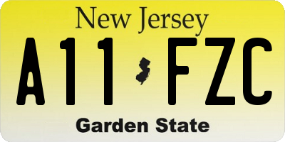 NJ license plate A11FZC