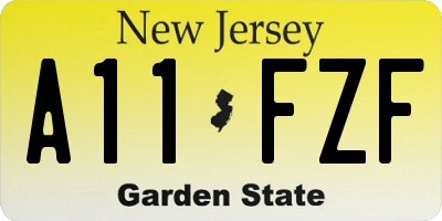 NJ license plate A11FZF