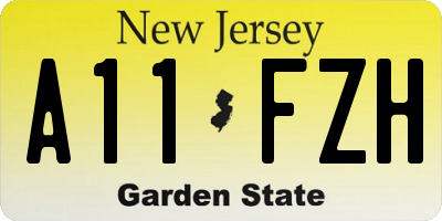 NJ license plate A11FZH