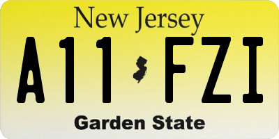 NJ license plate A11FZI