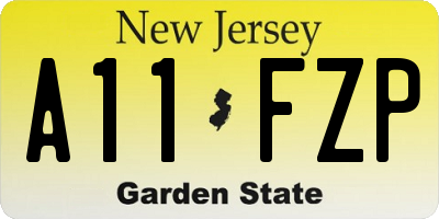NJ license plate A11FZP