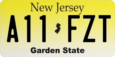 NJ license plate A11FZT