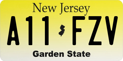 NJ license plate A11FZV