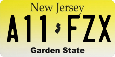 NJ license plate A11FZX