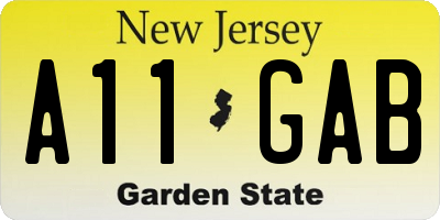 NJ license plate A11GAB