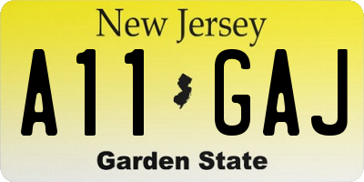 NJ license plate A11GAJ