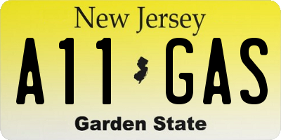 NJ license plate A11GAS