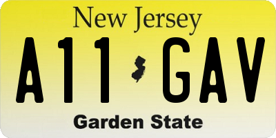 NJ license plate A11GAV