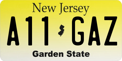 NJ license plate A11GAZ