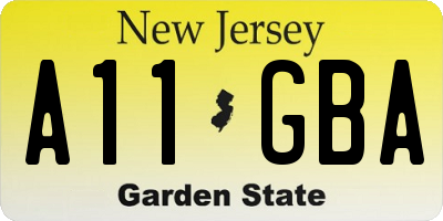 NJ license plate A11GBA