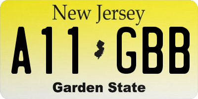 NJ license plate A11GBB