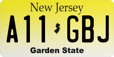 NJ license plate A11GBJ