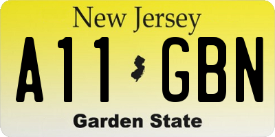 NJ license plate A11GBN
