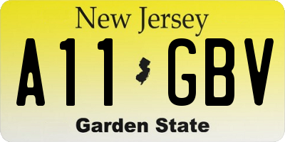 NJ license plate A11GBV