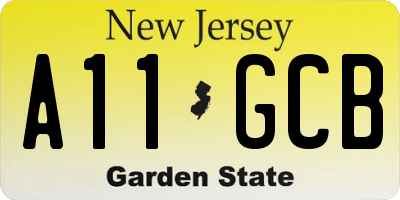 NJ license plate A11GCB