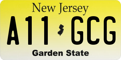 NJ license plate A11GCG