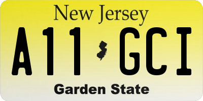 NJ license plate A11GCI