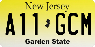 NJ license plate A11GCM