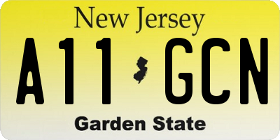 NJ license plate A11GCN