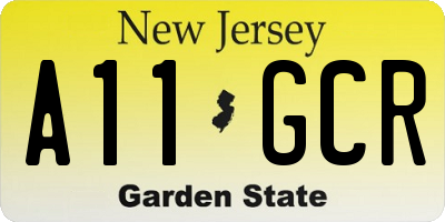 NJ license plate A11GCR