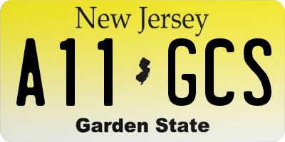 NJ license plate A11GCS