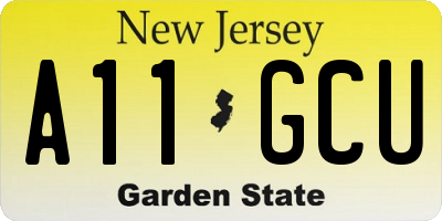 NJ license plate A11GCU