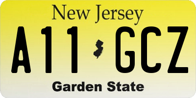 NJ license plate A11GCZ