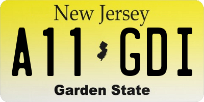 NJ license plate A11GDI