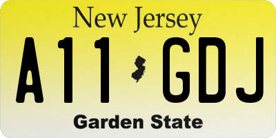 NJ license plate A11GDJ