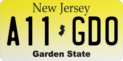 NJ license plate A11GDO