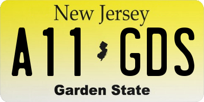 NJ license plate A11GDS