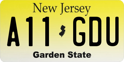 NJ license plate A11GDU