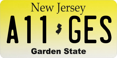 NJ license plate A11GES