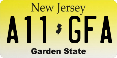 NJ license plate A11GFA