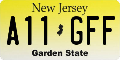 NJ license plate A11GFF