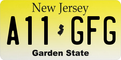 NJ license plate A11GFG