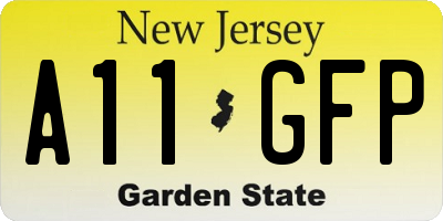 NJ license plate A11GFP